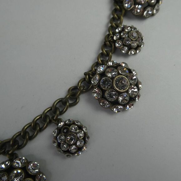 Baublebar Bib Statement Rhinestone Necklace Crystal Rhinestone Cluster Dangles - Picture 4 of 9